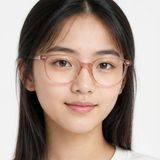 Gọng kính trẻ em Rayban Junior RY9097V 7516 - Hồng trong suốt – người mẫu đeo kính