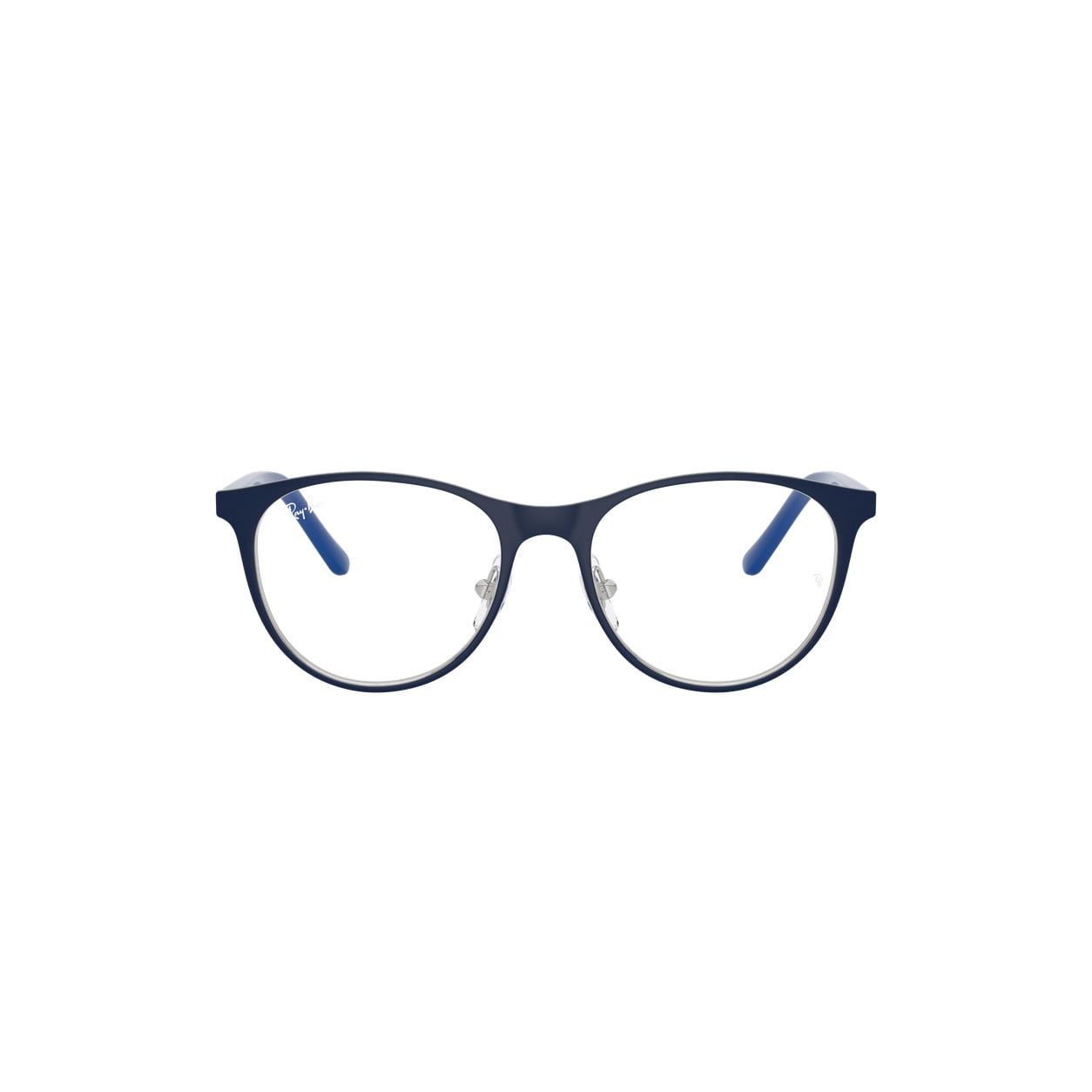 Gọng kính trẻ em Rayban Junior RY9552V 4094 - Xanh dương mờ phối bạc – ảnh chính diện trên nền trắng