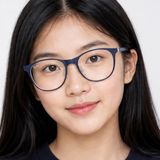 Gọng kính trẻ em Rayban Junior RY9552V 4094 - Xanh dương mờ phối bạc – người mẫu đeo kính