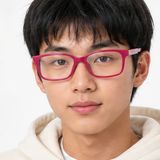 Gọng kính trẻ em Rayban Junior RYA1980 7531 - Tím đậm và tím – người mẫu đeo kính