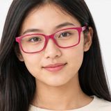 Gọng kính trẻ em Rayban Junior RYA1980 7531 - Tím đậm và tím – người mẫu đeo kính