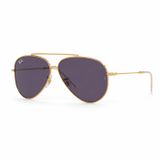 Kính mát Rayban Aviator Reverse RBR0101S 001/69 - Vàng Arista bóng, tròng tím đậm