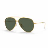 Kính mát Rayban Aviator Reverse RBR0101S 001/82 - Vàng Arista bóng, tròng xanh lá
