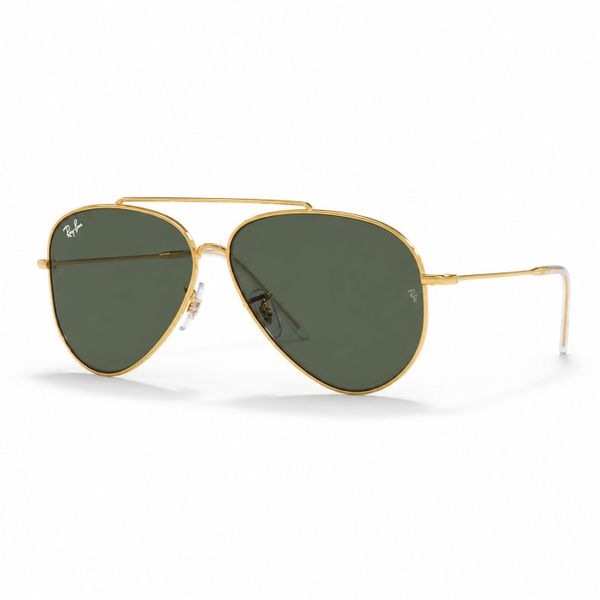 Kính mát Rayban Aviator Reverse RBR0101S 001/GA - Vàng Arista bóng, tròng xám đậm tráng gương xanh ngọc
