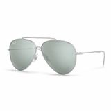 Kính mát Rayban Aviator Reverse RBR0101S 003/30 - Bạc bóng, tròng xanh lá tráng gương bạc