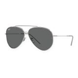 Kính mát Rayban Aviator Reverse RBR0101S 003/GR - Bạc bóng, tròng xám đậm