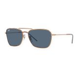Kính mát Rayban Caravan Reverse RBR0102S 92023A - Vàng hồng bóng, tròng xanh dương đậm