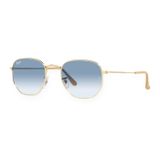 Kính mát Rayban Hexagonal RB3548 001/3F - Vàng Arista bóng, tròng trong chuyển xanh dương
