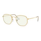 Kính mát Rayban Hexagonal RB3548 9196BF - Vàng Legend, tròng mẫu lọc ánh sáng xanh