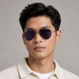 Kính mát Rayban Aviator Reverse RBR0101S 001/1A - Vàng Arista bóng, tròng tím
