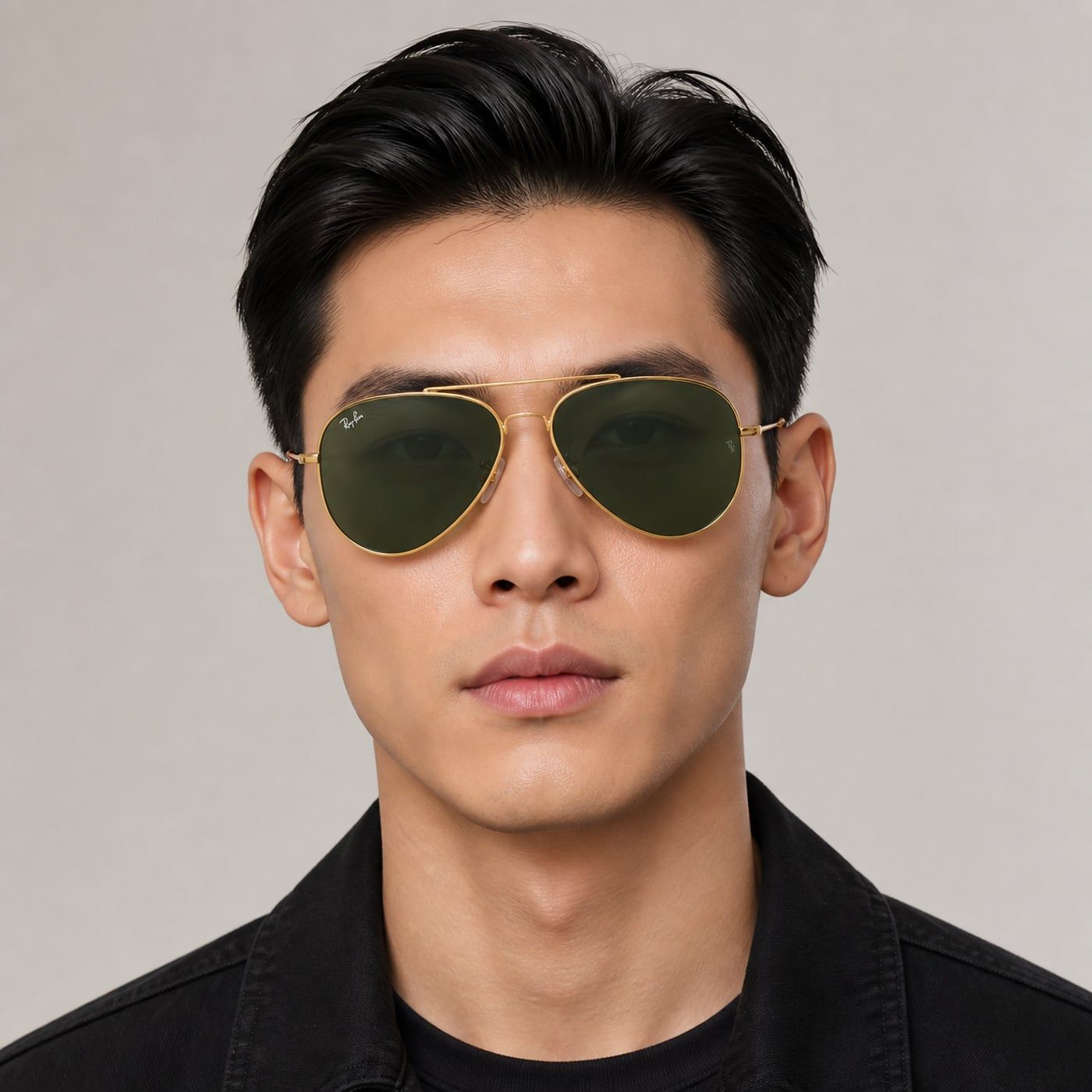 Kính mát Rayban Aviator Reverse RBR0101S 001/82 - Vàng Arista bóng, tròng xanh lá