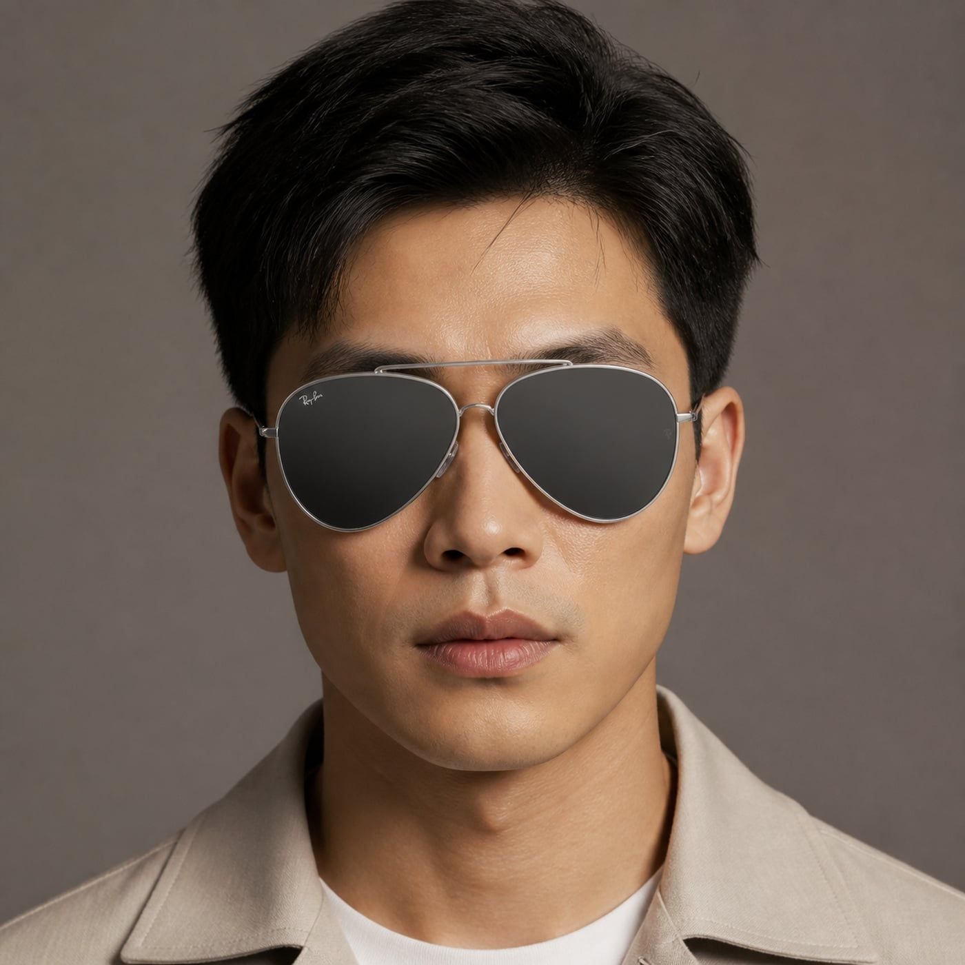 Kính mát Rayban Aviator Reverse RBR0101S 003/GR - Bạc bóng, tròng xám đậm