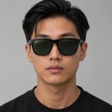 Kính mát Rayban Boyfriend Reverse RBR0501S 6677VR - Đen bóng, tròng xanh lá đậm G-15