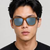 Kính mát Rayban Boyfriend Reverse RBR0501S 6711GA - Nâu caramel trong suốt, tròng xám đậm tráng gương xanh ngọc