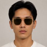 Kính mát Rayban Caravan Reverse RBR0102S 001/83 - Vàng Arista bóng, tròng nâu đậm phân cực