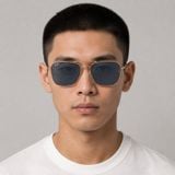 Kính mát Rayban Caravan Reverse RBR0102S 92023A - Vàng hồng bóng, tròng xanh dương đậm