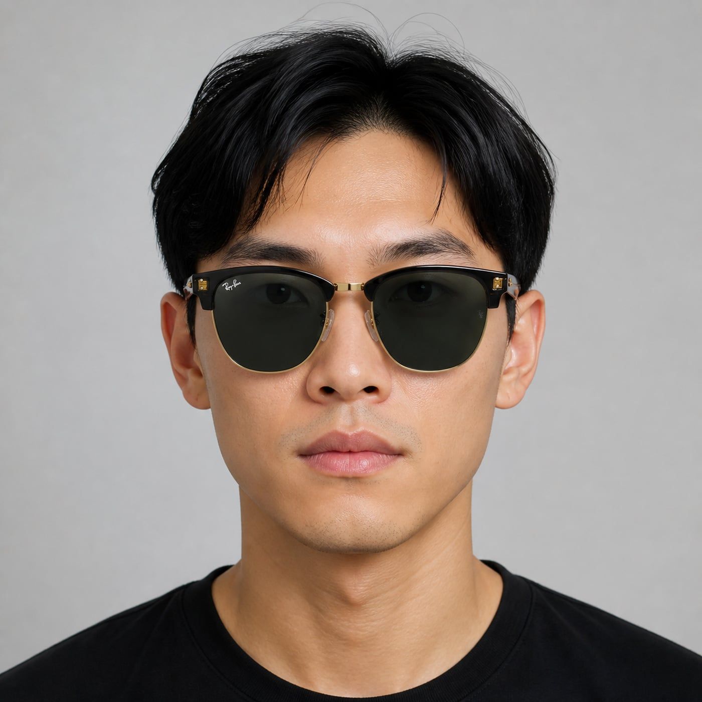 Kính mát Rayban Clubmaster Reverse RBR0504S 6677VR - Đen phối vàng Arista, tròng xanh lá đậm G-15