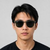 Kính mát Rayban Clubmaster Reverse RBR0504S 67839A - Đen toàn bộ, tròng xanh lá đậm phân cực