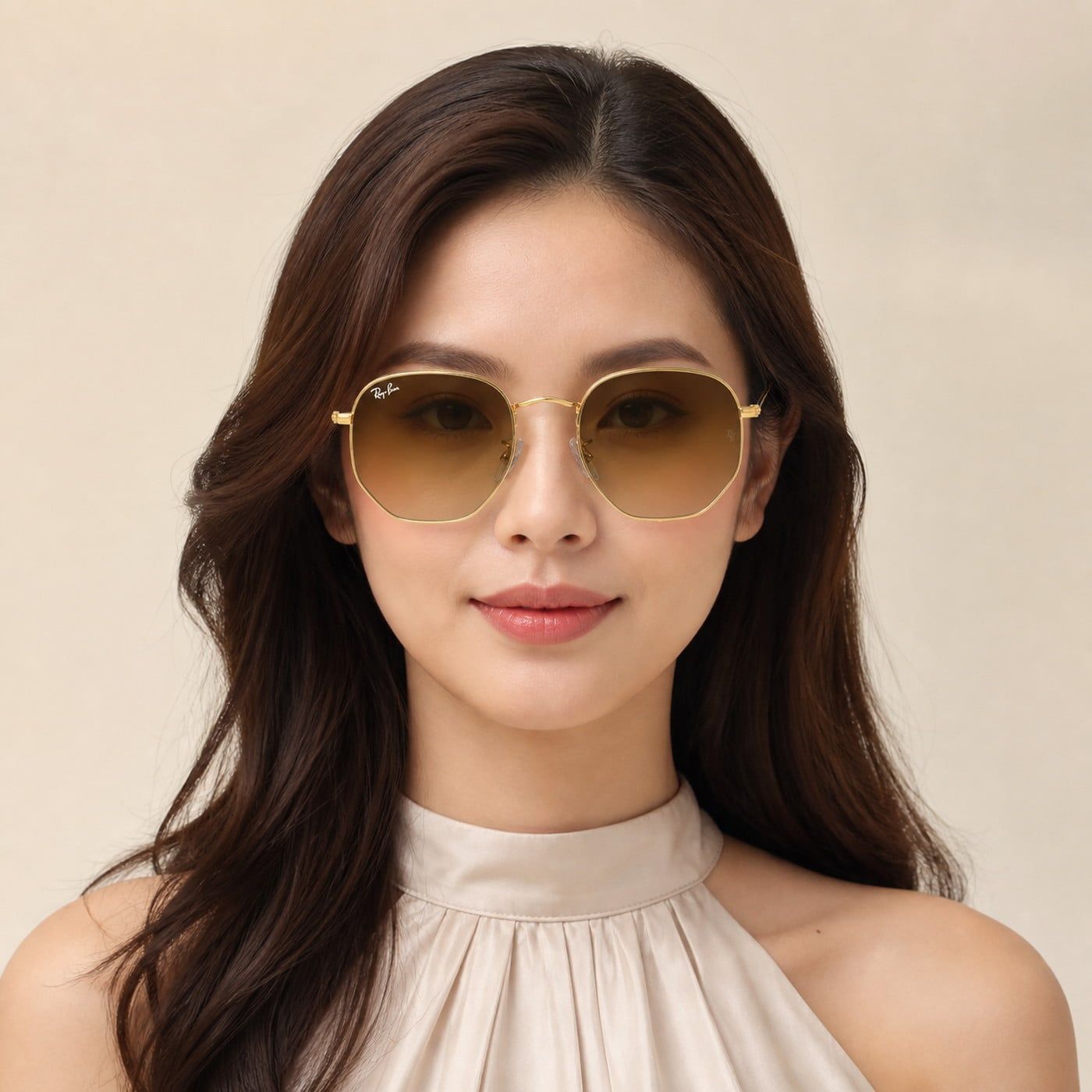 Kính mát Rayban Hexagonal RB3548 001/51 - Vàng Arista bóng, tròng trong chuyển nâu