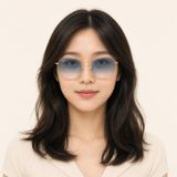 Kính mát Rayban Hexagonal RB3548 92023F - Vàng hồng bóng, tròng trong chuyển xanh dương