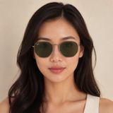 Kính mát Rayban Hexagonal RB3548N 004/31 - Xám gunmetal bóng, tròng xanh lá