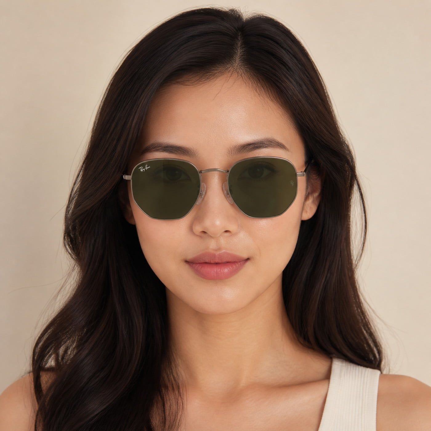 Kính mát Rayban Hexagonal RB3548N 004/31 - Xám gunmetal bóng, tròng xanh lá