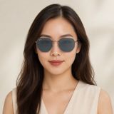 Kính mát Rayban Hexagonal RB3548N 004/R5 - Xám gunmetal bóng, tròng xanh dương