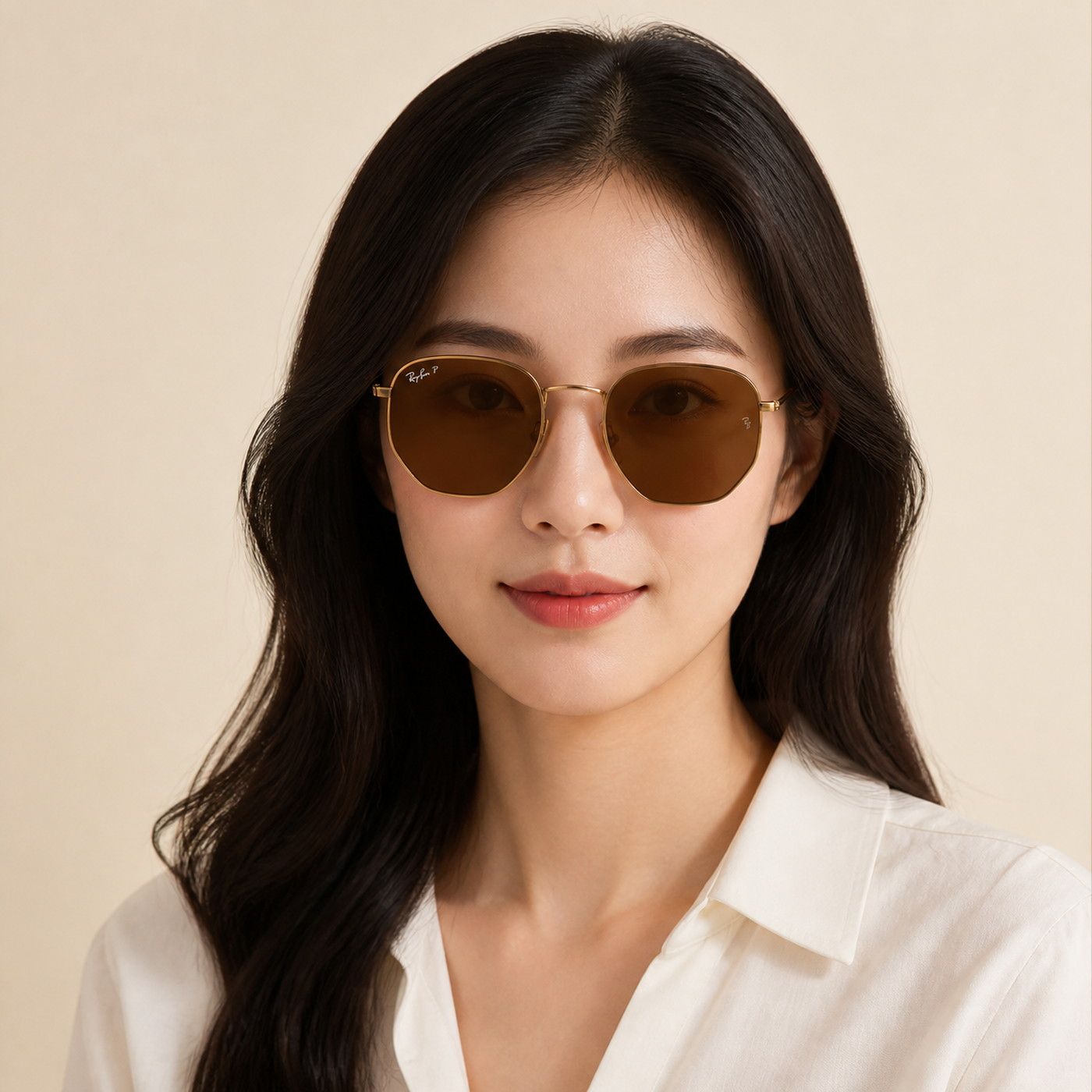 Kính mát Rayban Hexagonal RB8148 920757 - Vàng cổ bán bóng, tròng nâu phân cực