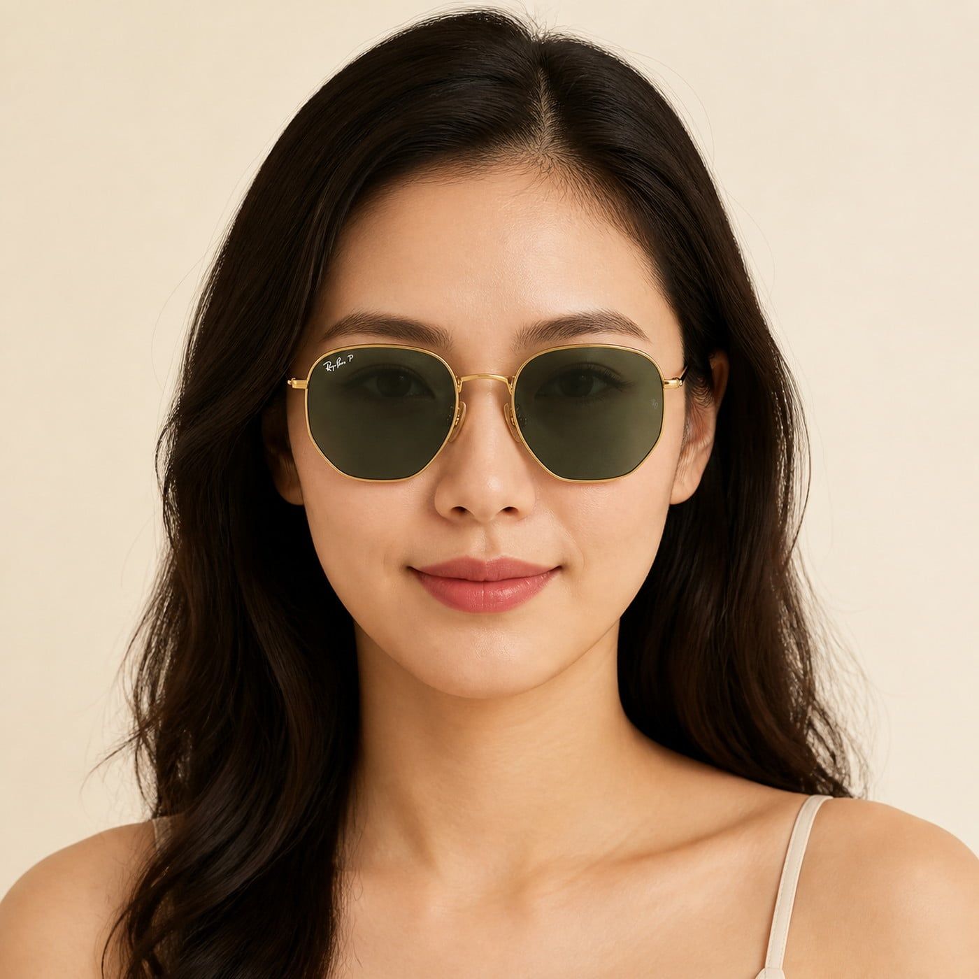 Kính mát Rayban Hexagonal RB8148 921658 - Vàng Legend, tròng xanh lá phân cực
