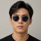 Kính mát Rayban Round Reverse RBR0103S 92023A - Vàng hồng bóng, tròng xanh dương đậm
