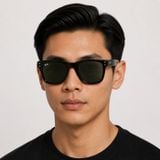 Kính mát Rayban Wayfarer Reverse RBR0502S 6677VR - Đen bóng, tròng xanh lá đậm G-15