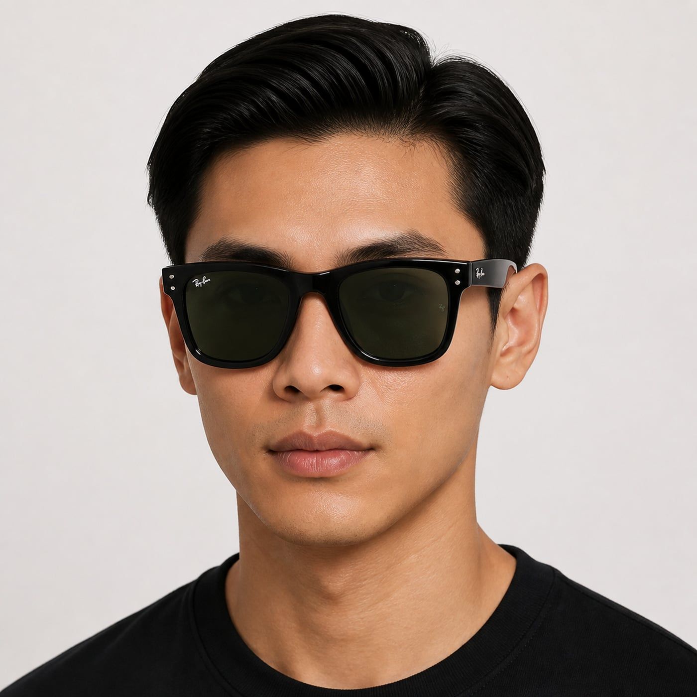 Kính mát Rayban Wayfarer Reverse RBR0502S 6677VR - Đen bóng, tròng xanh lá đậm G-15