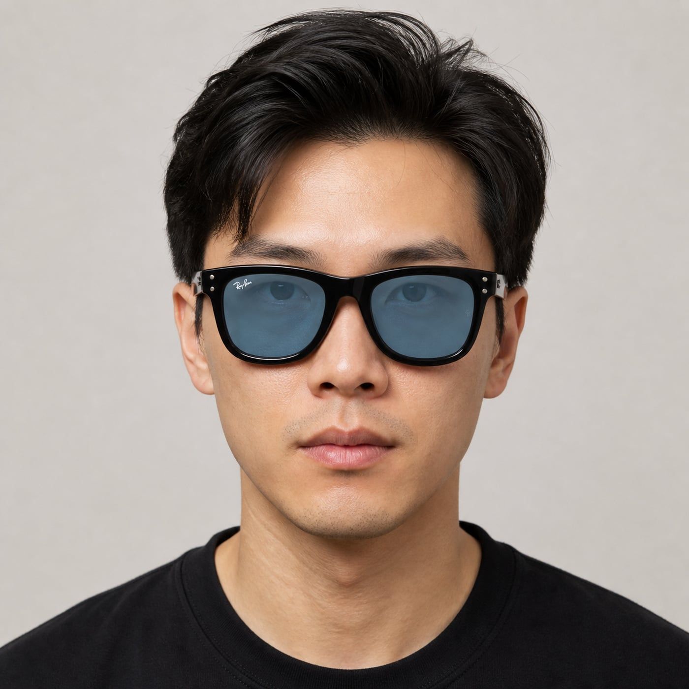 Kính mát Rayban Wayfarer Reverse RBR0502SF 667772 - Đen bóng, tròng xanh dương nhạt
