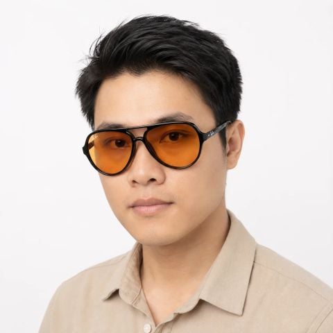 Kính mát Rayban Cats 5000 RB4125 601/33 - Đen bóng, tròng cam