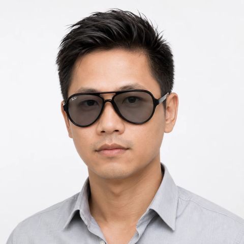 Kính mát Rayban Cats 5000 RB4125 601/R5 - Đen bóng, tròng xám
