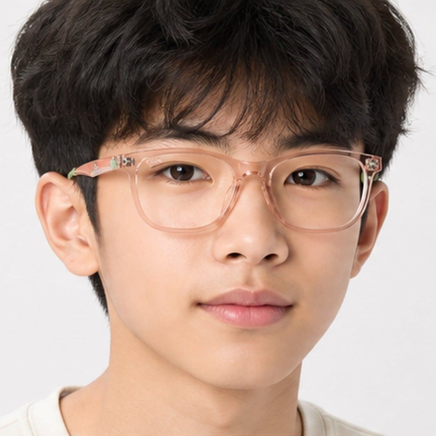 Gọng kính trẻ em Rayban Star Wars Grogu Mini New Wayfarer Optics RY1642F 7539 trên nền trắng