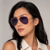 Kính mát Rayban Aviator Reverse RBR0101S 001/1A - Vàng Arista bóng, tròng tím