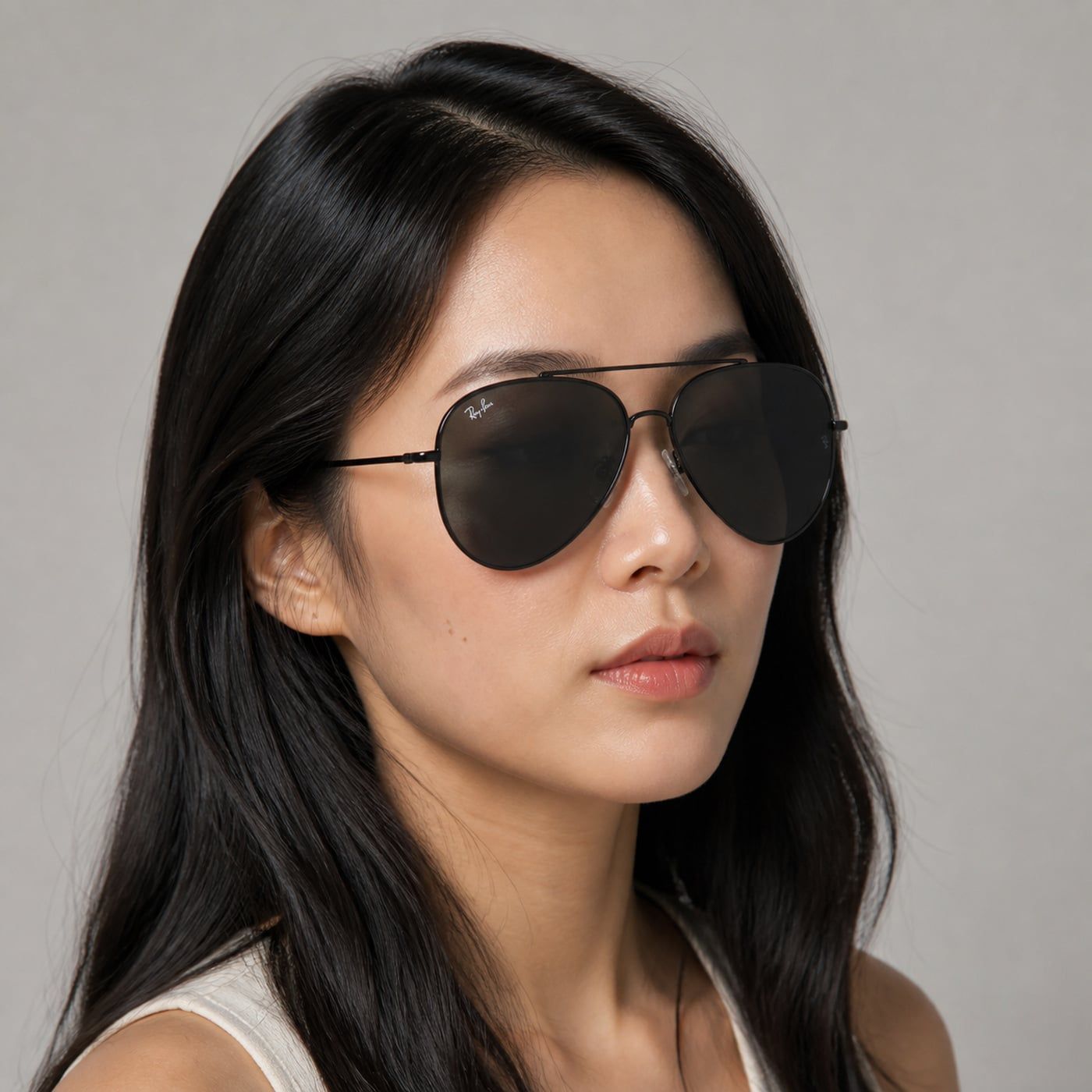 Kính mát Rayban Aviator Reverse RBR0101S 002/GR - Đen bóng, tròng xám đậm