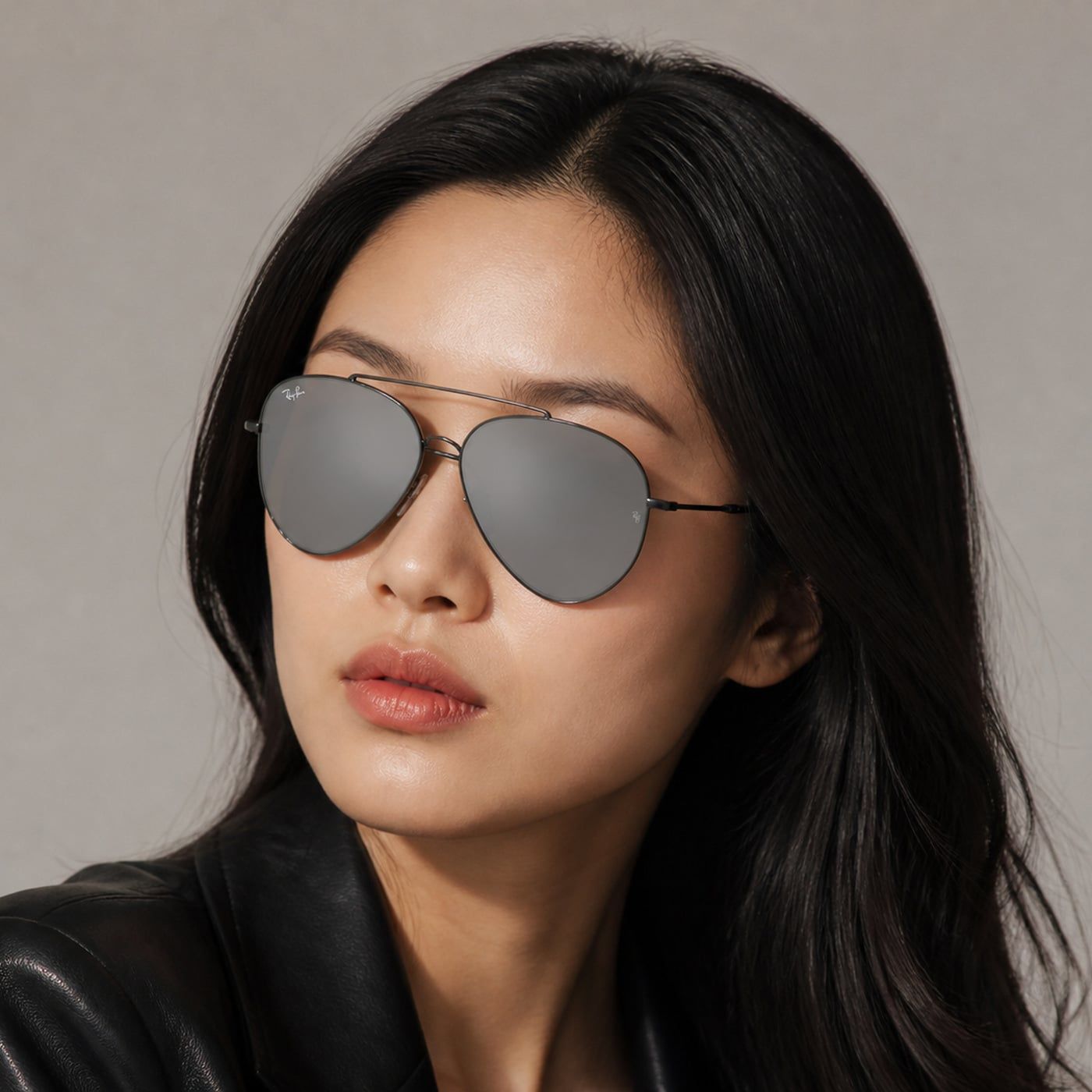 Kính mát Rayban Aviator Reverse RBR0101S 002/GS - Đen bóng, tròng xám tráng gương bạc
