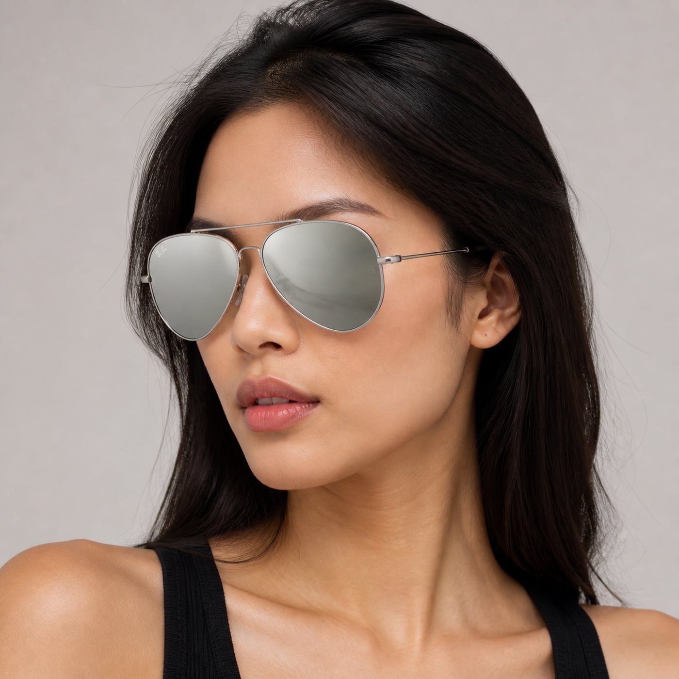 Kính mát Rayban Aviator Reverse RBR0101S 003/30 - Bạc bóng, tròng xanh lá tráng gương bạc