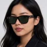 Kính mát Rayban Boyfriend Reverse RBR0501S 6677VR - Đen bóng, tròng xanh lá đậm G-15
