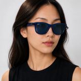 Kính mát Rayban Boyfriend Reverse RBR0501S 67083A - Xanh navy trong suốt, tròng xanh dương đậm