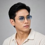 Kính mát Rayban Hexagonal RB3548 001/3F - Vàng Arista bóng, tròng trong chuyển xanh dương