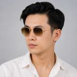 Kính mát Rayban Hexagonal RB3548 001/51 - Vàng Arista bóng, tròng trong chuyển nâu