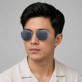 Kính mát Rayban Hexagonal RB3548N 003/02 - Bạc bóng, tròng xanh dương phân cực