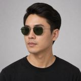 Kính mát Rayban Hexagonal RB3548N 004/31 - Xám gunmetal bóng, tròng xanh lá