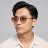 Kính mát Rayban Hexagonal RB3548N 9069A5 - Đồng, tròng hồng chuyển nâu