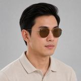 Kính mát Rayban Hexagonal RB8148 920757 - Vàng cổ bán bóng, tròng nâu phân cực