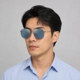 Kính mát Rayban Hexagonal RB8148 9208T0 - Xám gunmetal bán bóng, tròng xanh dương phân cực tráng gương vàng