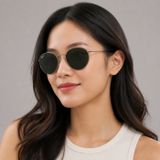 Kính mát Rayban Round Reverse RBR0103S 004/9A - Xám gunmetal bóng, tròng xanh lá đậm phân cực
